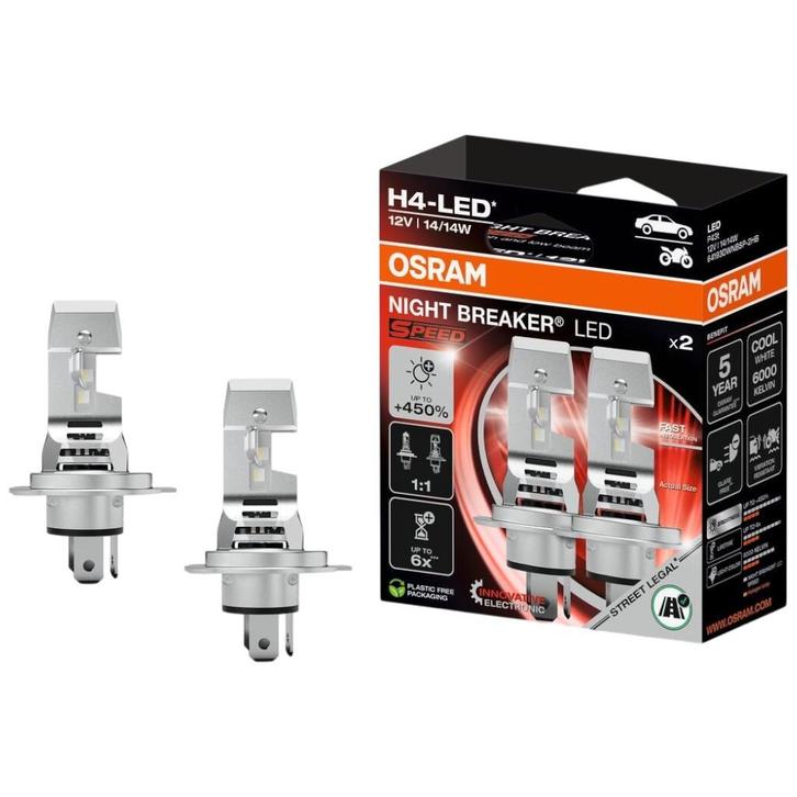 Osram H4 Night Breaker LED Speed 450 - Auto & Motorfiets, Auto-onderdelen, Verlichting, Nieuw, Verzenden