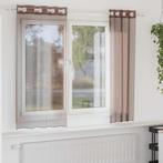 vidaXL Gordijnen voile met doorvoertules 2 st 140x140 cm, Verzenden, Nieuw, Bruin