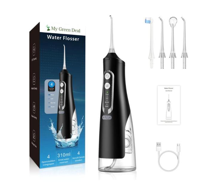 My Green Deal - Waterflosser Draadloos zwart - tandenflosser, Witgoed en Apparatuur, Persoonlijke-verzorgingsapparatuur, Nieuw