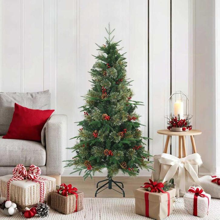 vidaXL Kunstmatige Inklapbare Kerstboom Groen 150 cm PVC, PE, Diversen, Kerst, Nieuw, Verzenden