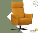 Leren relaxfauteuil Ease - Toledo Leem (geel/bruin) -, Huis en Inrichting, Fauteuils, Nieuw, Ophalen of Verzenden, 50 tot 75 cm