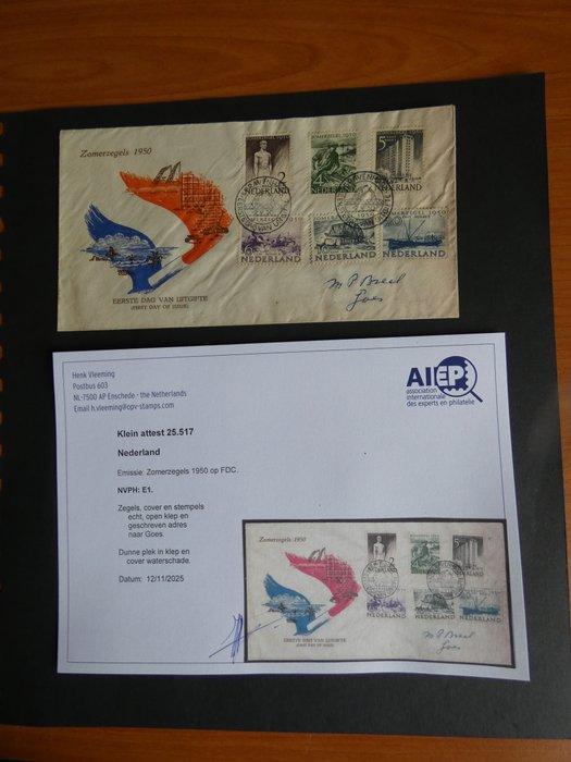 Nederland 1950 - Zomerzegels op FDC met Befund H. Veeling -, Postzegels en Munten, Postzegels | Nederland