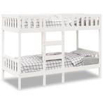 vidaXL Stapelbed massief grenenhout wit 90x200 cm, 90 cm, Eenpersoons, Verzenden, Wit