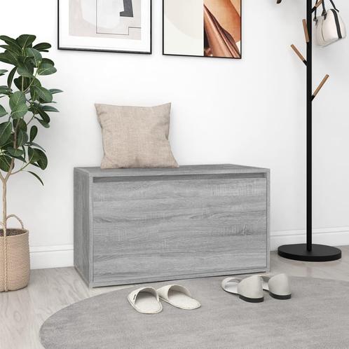 vidaXL Halbankje 80x40x45 cm bewerkt hout grijs sonoma, Huis en Inrichting, Banken | Voetenbanken en Poefen, Nieuw, Verzenden