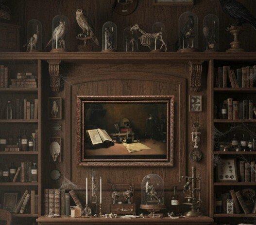 Émile Descamps (XIX) - Vanitas du Alchémiste, Antiek en Kunst, Kunst | Schilderijen | Klassiek