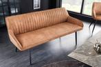 Design bank TURIN 160cm bruin zwart metalen poten met, Ophalen of Verzenden, Nieuw