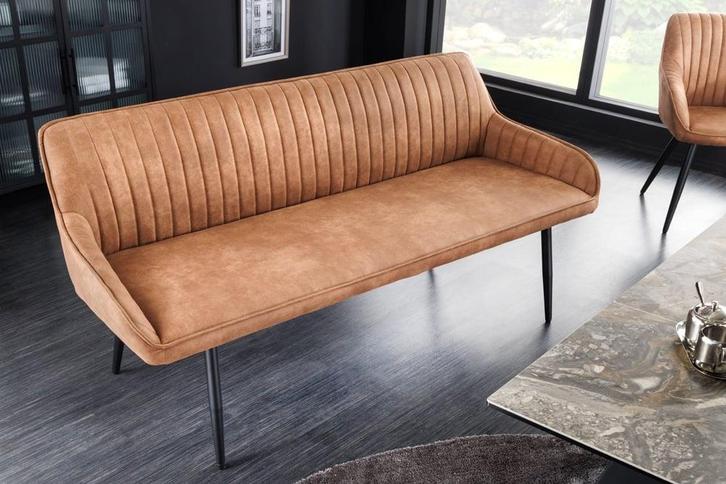 Design bank TURIN 160cm bruin zwart metalen poten met, Huis en Inrichting, Banken | Bankstellen, Ophalen of Verzenden