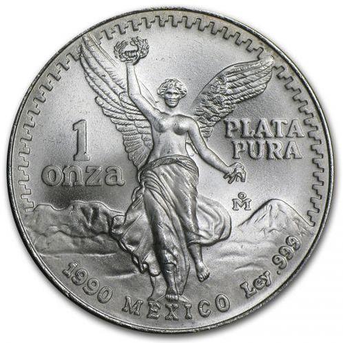 Mexican Libertad 1 oz 1990 (1.200.000 oplage), Postzegels en Munten, Munten | Amerika, Zuid-Amerika, Losse munt, Zilver, Verzenden