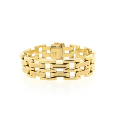 Gouden Bismarck schakel armband | 18,5 cm, Sieraden, Tassen en Uiterlijk, Armbanden, Overige kleuren, Gebruikt, Goud, Ophalen of Verzenden