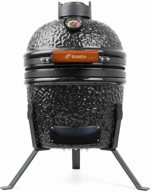 BASTE kamado bbq mini - 13 inch - Zwart, Tuin en Terras, Houtskoolbarbecues, Nieuw, Verzenden