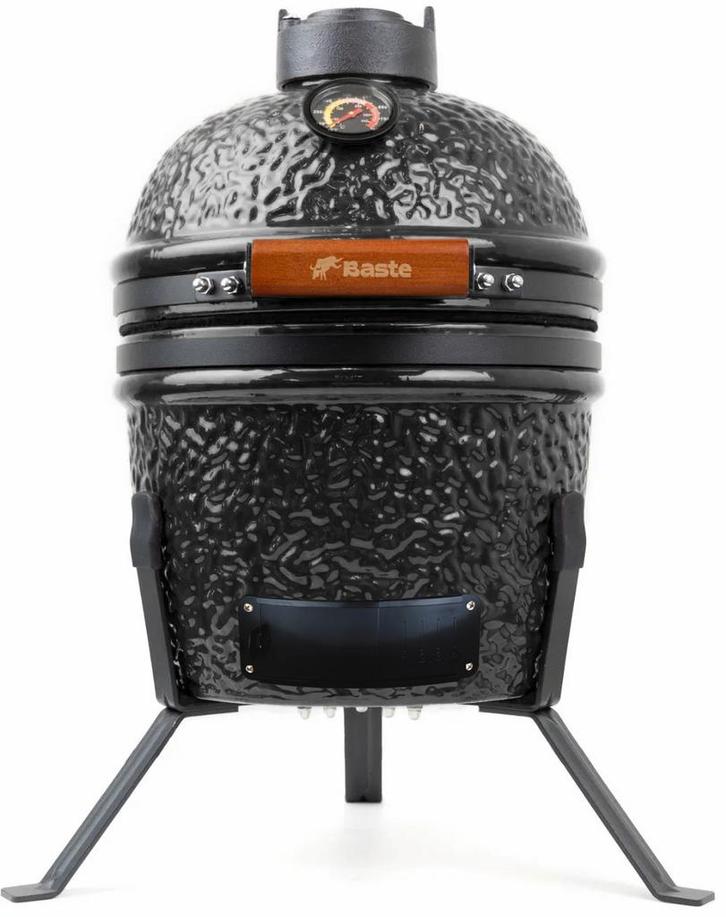 BASTE kamado BBQ mini - 13 inch - Zwart, Tuin en Terras, Houtskoolbarbecues, Nieuw, Verzenden