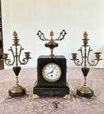 Pendule (3) - Brons, Glas, Marmer, Messing - 1920-1930 -, Antiek en Kunst