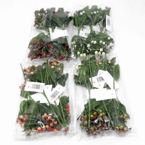 Hypericumbesjes op draad. frosted ORANJE 6 stuks. / pak, Huis en Inrichting, Woonaccessoires | Kunstplanten en Kunstbloemen, Nieuw