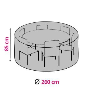 Tuinsethoes | Rond | Ø 260 x 85 cm (PP, Grijs), Tuin en Terras, Tuinmeubel-accessoires, Nieuw, Verzenden