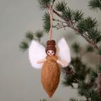 Hanger Vilt - Engeltje Karamelbruin met Goud - Gingerbread -, Diversen, Kerst, Ophalen of Verzenden, Nieuw