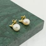 Gouden oorstekers met parel (vintage oorbellen, oorbellen), Sieraden, Tassen en Uiterlijk, Oorbellen, Gebruikt, Overige kleuren