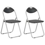 vidaXL Eetkamerstoelen inklapbaar 2 st kunstleer zwart, Huis en Inrichting, Stoelen, Verzenden, Nieuw, Zwart
