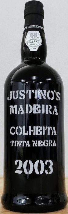 2003 Justinos Colheita Tinta Negra - Madeira - 3 Flessen, Verzamelen, Wijnen