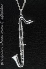 Zilveren Saxofoon groot ketting hanger, Sieraden, Tassen en Uiterlijk, Verzenden, Nieuw
