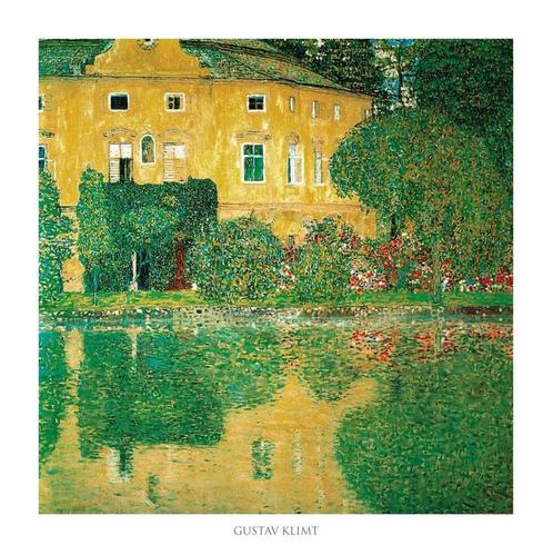 Kunstdruk Gustav Klimt - Schlosskammer on Attersee 70x70cm, Huis en Inrichting, Woonaccessoires | Schilderijen, Tekeningen en Foto's