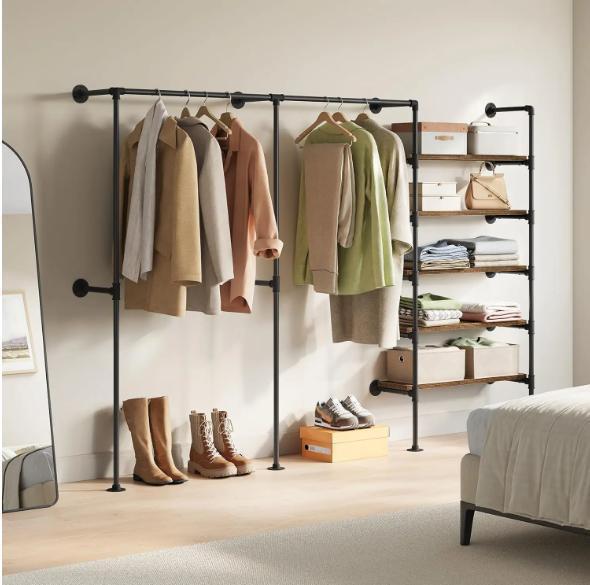 Industriële Wandgarderobe met Planken en Kledingroede, Huis en Inrichting, Kasten | Kledingkasten, Nieuw, Verzenden