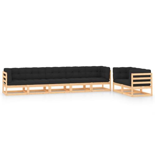 vidaXL 7-delige Loungeset met antracietkleurige kussens, Tuin en Terras, Tuinsets en Loungesets, Loungeset, Nieuw, Verzenden