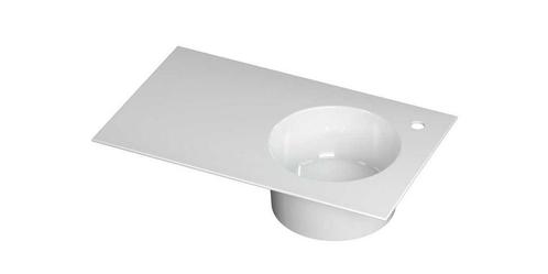 Wastafel UFO porselein rond rechts met 1 kraangat rechts 80, Doe-het-zelf en Verbouw, Sanitair, Overige typen, Nieuw, Ophalen of Verzenden