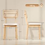 TRUUSK Eetkamerstoel - Rattan Rugleuning - Kunstlederen Zitt, Huis en Inrichting, Kasten | Dressoirs, Verzenden, Nieuw