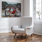 3D Schilderij Metaal – Red bike – 120x80cm, Huis en Inrichting, Woonaccessoires | Schilderijen, Tekeningen en Foto's, Nieuw, Schilderij