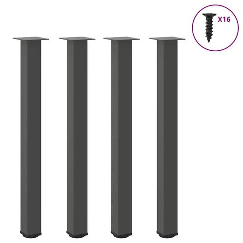 vidaXL Bartafelpoten 4 st 90-92 cm staal antraciet, Huis en Inrichting, Tafelonderdelen, Nieuw, Verzenden