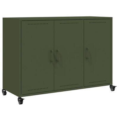 VidaXL Dressoir, staal olijfgroen, 100,5 x 39 x 72 cm, Diversen, Overige Diversen, Ophalen