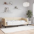 vidaXL Slaapbank 90x200 cm stof crèmekleurig, 90 cm, Eenpersoons, Verzenden, Nieuw