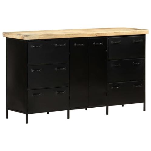 vidaXL Dressoir 140x38x76 cm ruw mangohout, Huis en Inrichting, Kasten | Dressoirs, 25 tot 50 cm, Nieuw, 100 tot 150 cm, Overige houtsoorten