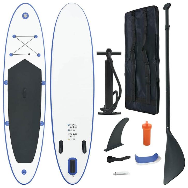 vidaXL Stand Up Paddleboardset opblaasbaar blauw en wit, Watersport en Boten, Suppen, Nieuw, Verzenden