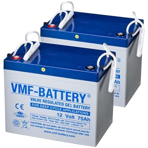 Set Scootmobiel Accus: 2X Gel Accu 75Ah 260X168X215, Computers en Software, Laptop-opladers, Verzenden