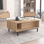 Salontafel Majaajoå 90x60x37,5 cm eikenkleurig en zwart [en., Huis en Inrichting, Verzenden, Nieuw