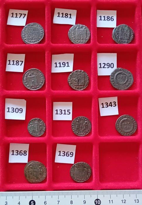 Romeinse Rijk Lot of 11 late Roman Æ coins 3rd - 4th century, Postzegels en Munten, Munten | Europa | Niet-Euromunten