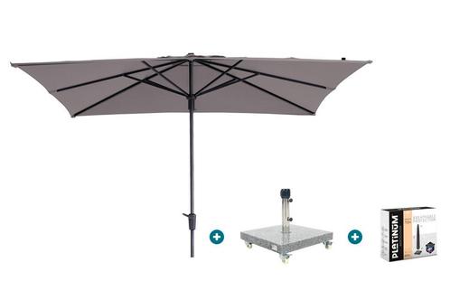 Madison Syros Luxe stokparasol 280x280 cm. - Taupe + Sevilla, Tuin en Terras, Parasols, Parasolvoet, Nieuw, Verzenden