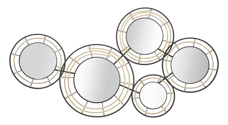 IJZEREN WANDPANEEL MET SPIEGELS OPORTO CM 111X9,5X59, Huis en Inrichting, Woonaccessoires | Overige, Ophalen of Verzenden