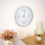 vidaXL Wandklok 30 cm zilverkleurig, Huis en Inrichting, Woonaccessoires | Klokken, Verzenden, Nieuw