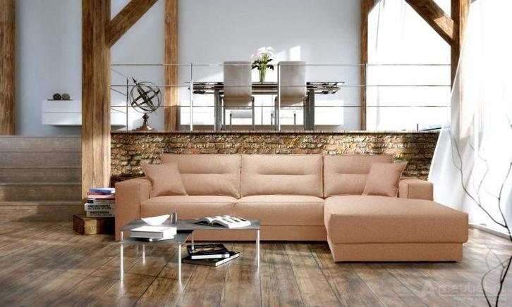 Loungebank Venray - loungebanken - Beige, Huis en Inrichting, Banken | Sofa's en Chaises Longues, Nieuw, Stof