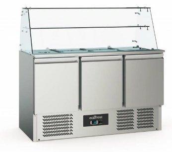 Saladette met Glazen Vitrine | RVS | 3 deurs Ecofrost, Zakelijke goederen, Horeca | Keukenapparatuur, Verzenden
