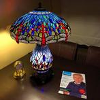 Tiffany stijl tafellamp Studio BLUE DRAGONFLY lamp met