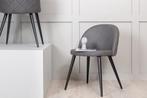 Eetkamerstoel - Jasmijn - Donkergrijs - Linnen - Jörn, Huis en Inrichting, Stoelen, Verzenden, Nieuw
