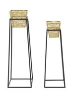 VAAS OUDERE VIERKANTE SET 2 STUKS CM Ø 23X70-20X60, Huis en Inrichting, Woonaccessoires | Vazen, Ophalen of Verzenden, Nieuw