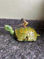 J Chein & Co. - Schildpad Met Rider - Opwindbaar blikken, Antiek en Kunst, Antiek | Speelgoed