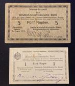Duits Oost-Afrika. - 1 and 5 Rupien 1915 - 1916 (Zonder, Postzegels en Munten, Bankbiljetten | Europa | Niet-Eurobiljetten