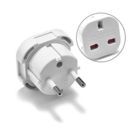 Reisstekker Type G naar Type F - Wereldstekker Engeland,, Doe-het-zelf en Verbouw, Elektra en Kabels, Nieuw, Verzenden