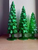 Goodwill: 3 groene kerstbomen van glas - Kerstballen, Nieuw