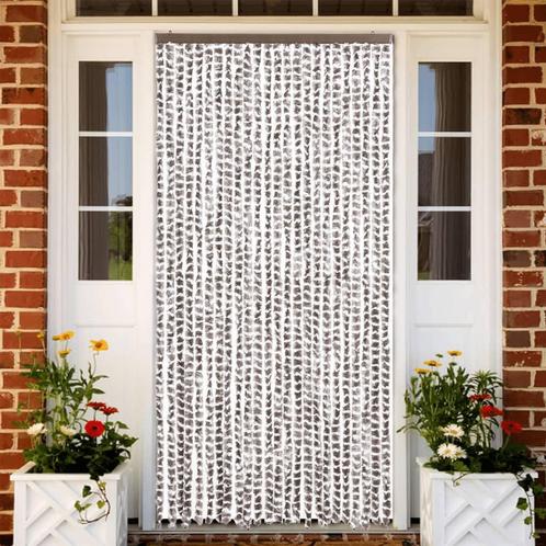 vidaXL Vliegengordijn 100x230 cm chenille taupe en wit, Huis en Inrichting, Stoffering | Gordijnen en Lamellen, Nieuw, Verzenden